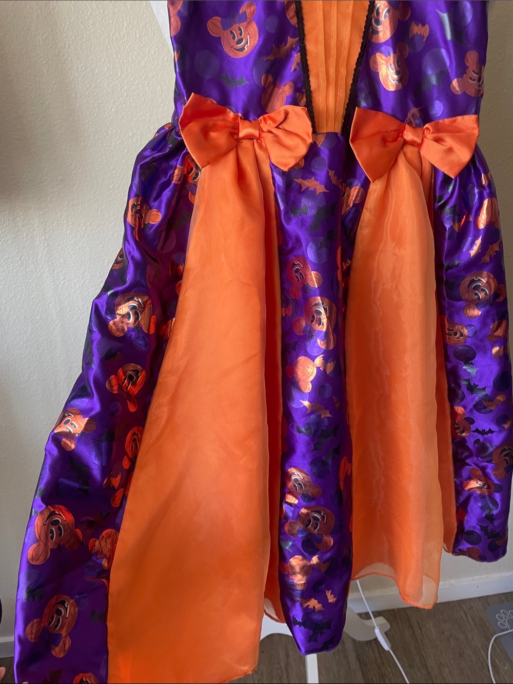 Disney Minnie Mouse Halloween Costume Dress Girls Size 7/8 Purple Orange Pumpkin - Picture 6 of 9